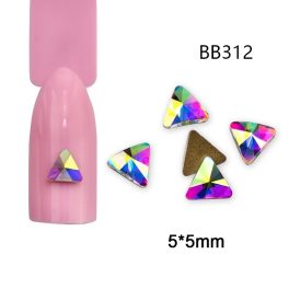   Kamienky v tvare drahokamu, AB viacfarebné, trojuholník 20 ks