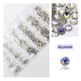   1680 -dielna sada krištáľových kamienkov v 6 rôznych veľkostiach P27 - Sky purple