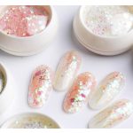 Dekoratívne flitre, pink, šesťhranné, zmiešaná veľkosť