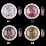 Dekoratívne flitre vo svetlofialovej farbe, šesťhranné, zmiešaná veľkosť