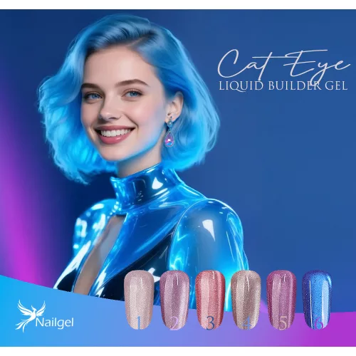 Cat Eye Liquid Builder 6-dielna kolekcia v pumpovom kelímku, s darčekom – margarétou