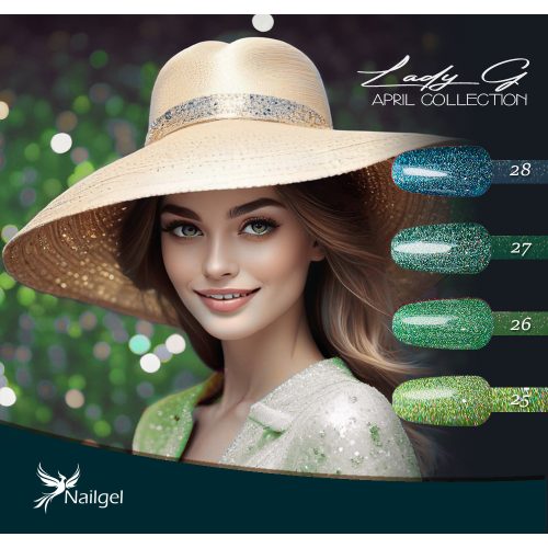 Lady G 4-dielna súprava gél lakov - April collection - s darčekovou margarétkou