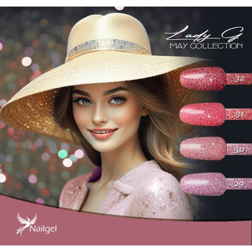 Lady G 4-dielna súprava gél lakov - May collection - s darčekovou margarétkou