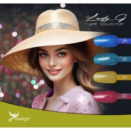   Lady G 4-dielna súprava gél lakov - Jun collection - s darčekovou margarétkou
