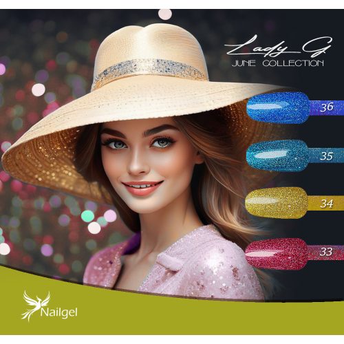 Lady G 4-dielna súprava gél lakov - Jun collection - s darčekovou margarétkou
