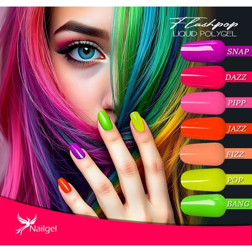 Liquid Polygel FLASHPOP 7-dielna kolekcia v pumpovacom tégliku, s darčekom – margarétou.