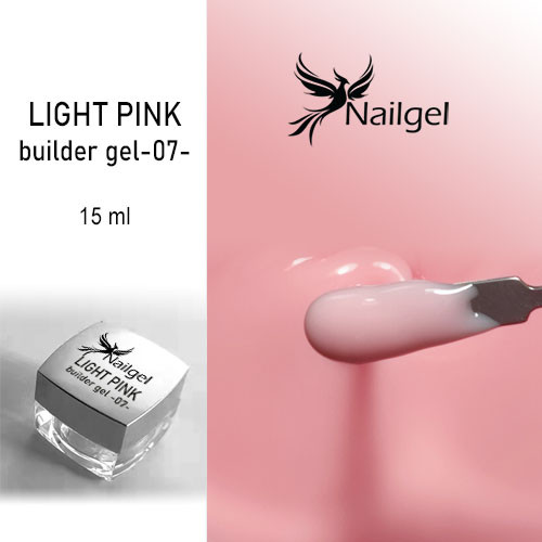 Stavebný gél -07-/ builder gel light pink 15ml