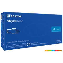   NITRYLEX BASIC A100 BLUE - nepudrované modré vyšetrovacie nitrilové rukavice M