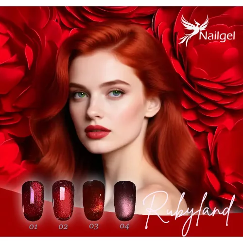 Rubyland gél lak kolekcia – 4 gél laky + darčeková margarétka