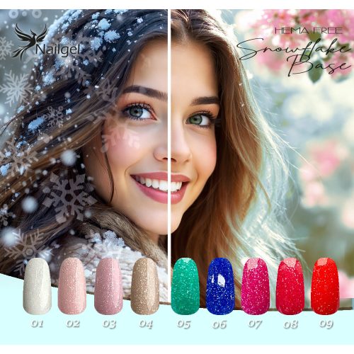 Snowflake Base 9-dielna kolekcia Compact Base podkladových gél lakov s darčekovou margarétou