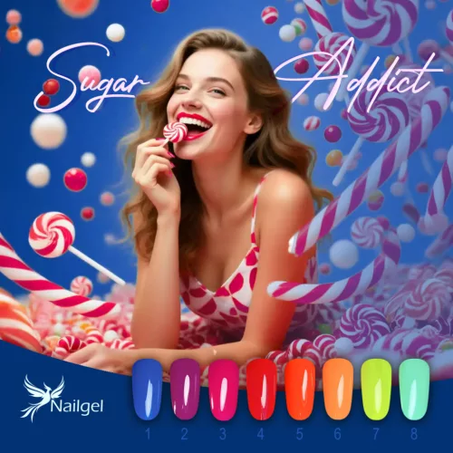 Sugar Addict gel lak kolekcia s 8 lakmi a darčekom margarétou