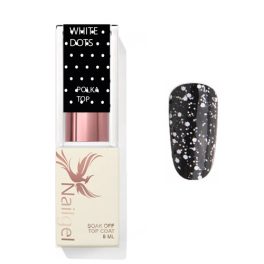Polka Top Coat - White dots - Lesk gél 8ml