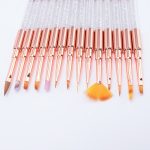 Mini gél štetec, rosegold, zdobené kryštálmi, v prémiovej kvalite