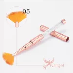 Vejárovitý štetec, rosegold, zdobené kryštálmi, v prémiovej kvalite